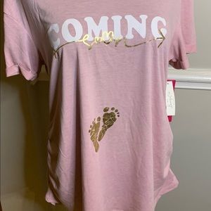 “Coming Soon” Maternity T-Shirt, Two Beautiful Maternity T-Shirt, XL